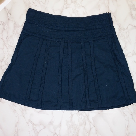 Prana Dresses & Skirts - Prana Erin raw edge navy blue cotton mini skirt